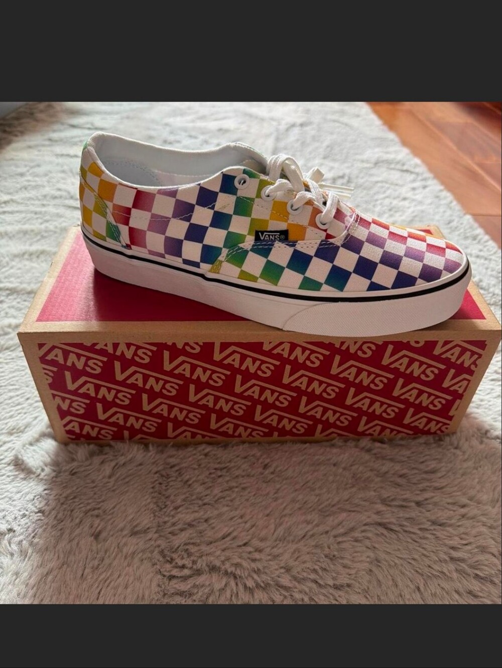 Vans Women Checkerboard Rainbow Low-Top Sneakers - White/Multi